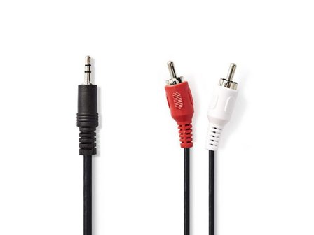 NEDIS Kabel 3,5mm Ha - 2xRCA Ha 3m - Lyreco - Datorprodukter - Kablar och adaptrar - Ljudkablar