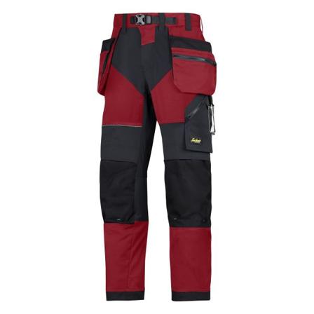 Snickers Workwear 6902 FlexiWork Työhousut punainen/musta Punainen/Musta, Vaatteet