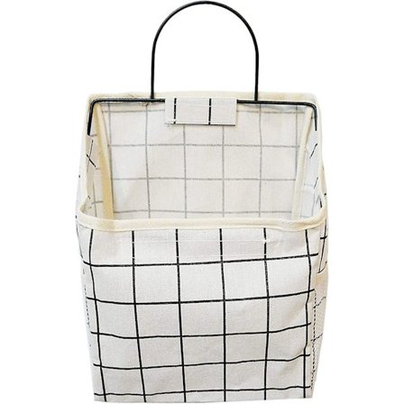 Veggmontert oppbevaringsveske, vanntett over dørgarderobeorganisator hengende lomme lin bomull