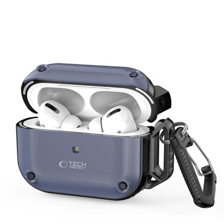 Tech-Protect Apple Airpods Pro 1/2 Etui Rough Hook - Stålblå