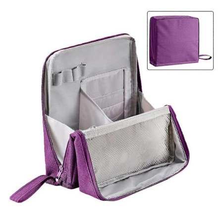 Bærbar Stående Makeup Taske Vandtæt Kosmetik Toiletartikler Tasker med Håndtag til Kvinder