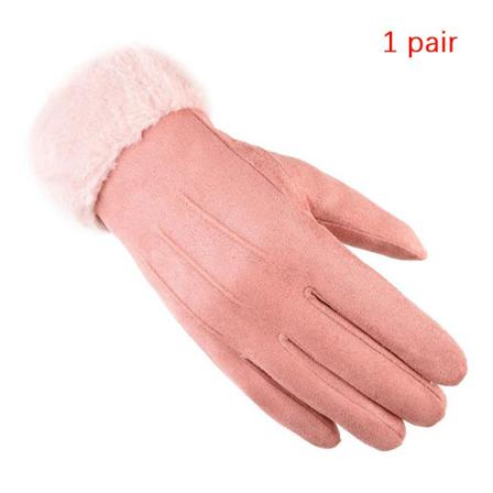 Mode Damhandskar Höst Vinter E Furry Warm Mitts Full Fing