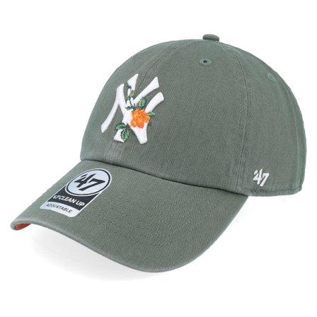47 Brand - MLB Grøn unconstructed Kasket - New York Yankees MLB 47 Clean Up Cap Moss Dad Cap @ Hatstore