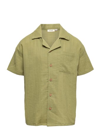 Nmmhessa Ss Loose Shirt Lil Shirts Short-sleeved Shirts Grønn Lil'Atelier*Betinget Tilbud