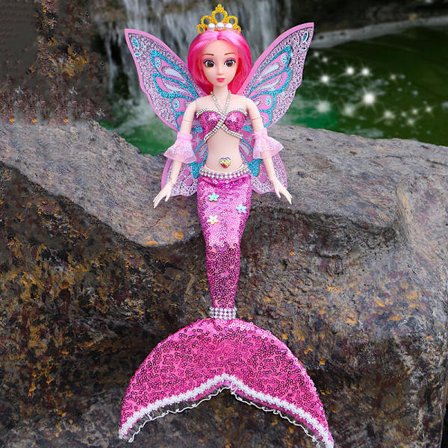 Pink Havfrue Legetøj Med Vinger Prinsesse Dukke Børn Piger Legetøj Aquat