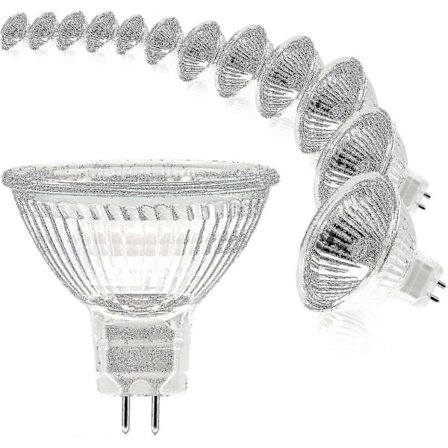 Mr16 Spot Lyspære, 12v 20w Lyspære, Gu5.3 Lyspære Dæmpbar, 2 Ben Halogen Lyspærer Varm Hvid 2700k, Pakke med 12 (mr16-20w-12p) (FMY)
