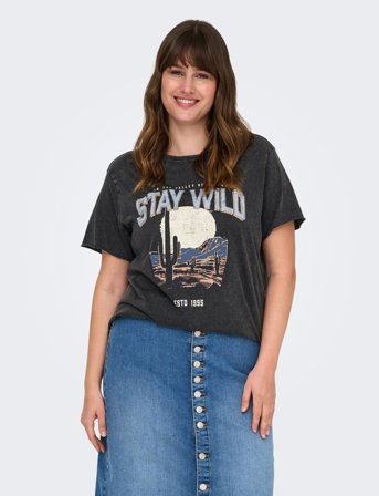 ONLY Carmakoma Carlucy Life Reg S/S Top Jrs Noos - Grey - 54