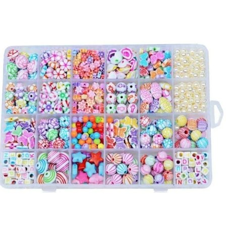 Perleboks - Perler - Assortert - 500 Stykker - Design Din Egen Smykker Multifarget