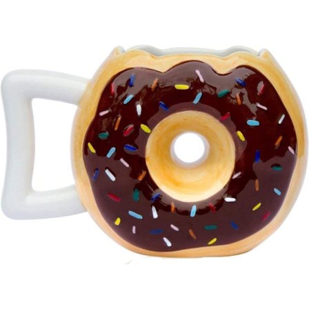 Keramisk Donut Mugg – Läckra Chokladglasyr Donut Mugg med Spr