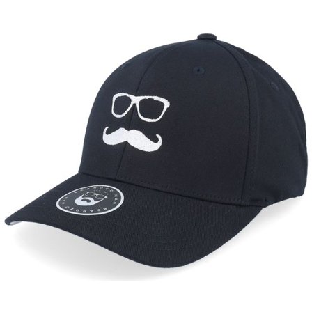 Bearded Man - Svart flexfit Keps - Mr. Mustache Black Flexfit @ Hatstore