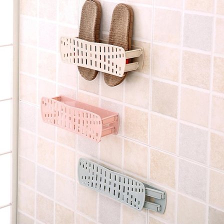 Fällbar skohängare - Set om 3 med självhäftande remsor för att hänga tofflor