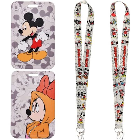 Mickey Minnie Lanyard, 2 sett Lanyard med kortholder, Lanyard N