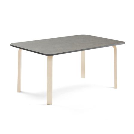 Tisch ELTON, 1400x800x590 mm, Linoleum dunkelgrau, Birke