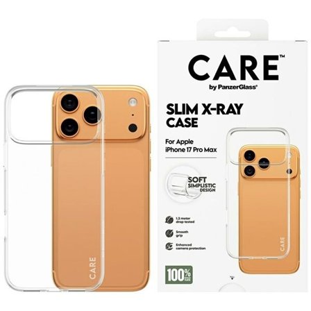 CARE by PanzerGlass Fasjonable X-Ray Soft Basic-etui for iPhone 17 Pro Max - gjennomsiktig