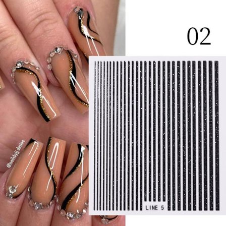 Nail Art Stickers Nageldekaler VANLIGT SVART VANLIGT SVART Plain black