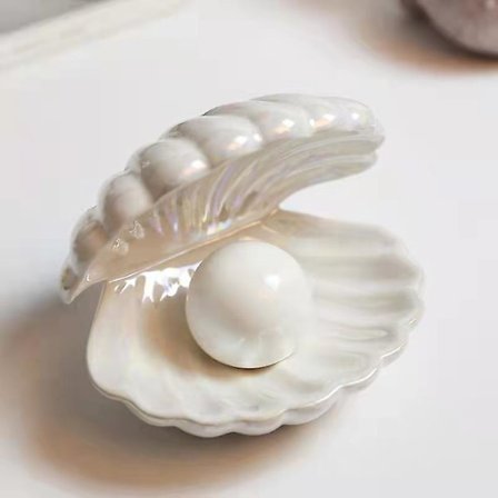 Seashell Pearl Light Accent Lampe Nattlampe Perle i Seashell Ornament Samleobjekt Bord
