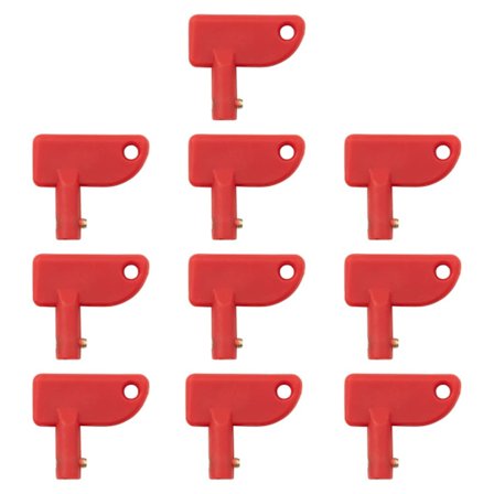 10 stk. Bilbatteri Afbrydernøgler, 12V 24V Erstatningsnøgler Isolator Afbryder til Bil Båd Lastbil Auto