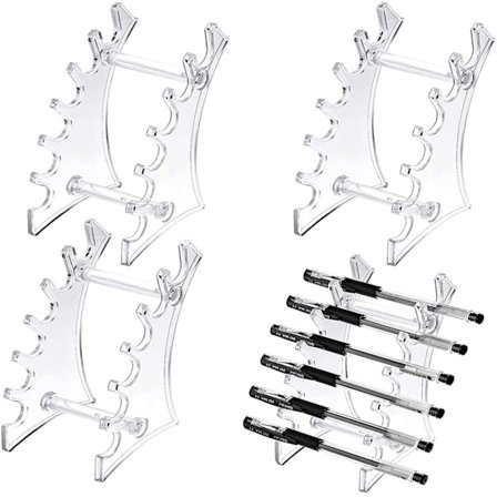 Sæt med 4 penneholdere i akryl (gennemsigtig)