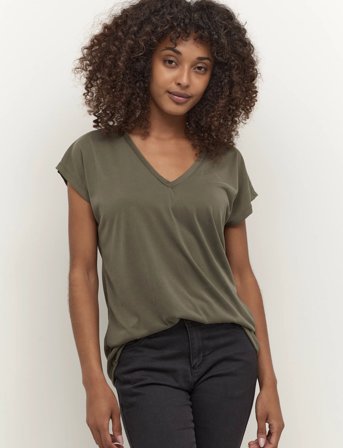 Kaffe Kalise T-Shirt - Khaki green - XS