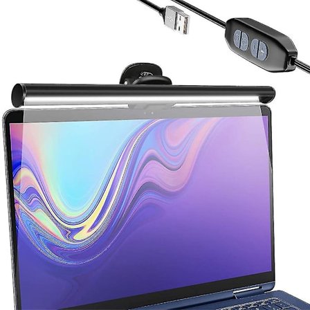 Bærbar computer skærmlampe, skærmlysstang E-læsning Led arbejdslampe uden blænding på skærmen til øjenpleje, Usb-drevet E kontorbordslampe til Sp