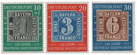 Tyskland 1949 - MICHEL 113-115 / AFA 1076-1078 - Postfrisk