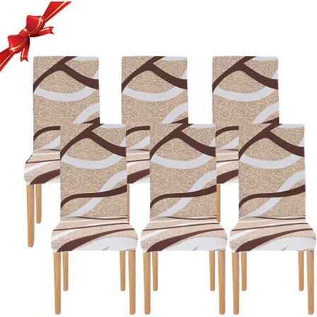 6-osainen joustava ruokatuolin päällinen, universaali pestävä tuolin päällinen, helppo puhdistaa tuolin päällinen ruokasaliin, hotelliin, ravintolan 