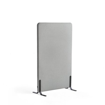 Raumteiler ZONE, 1360x800x46 mm, Stoff Etna, schwarze Beine, hellgrau