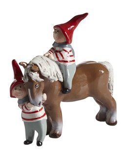 Dekoration Tussar med hest Brun