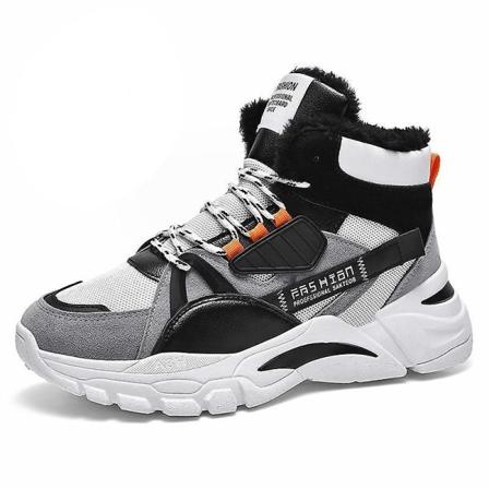 Vinter Herr Varma Höga Skor, Bekväma Sneakers gray A 7.5