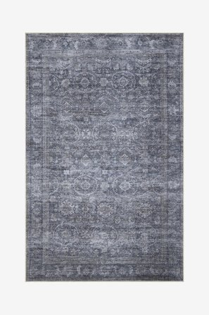 KM Home - Tvättbar matta Kashan - Blå - Lugg & ryamattor - 200X300 - Från Homeroom