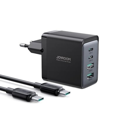 Joyroom Fast Charger, GaN Ultra, 67W, with USB-C Cable 100W - Dark Gray