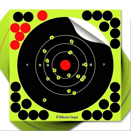 Skydeskiver 8 tommer Reaktiv Splatter Selvklæbende Skydeskive Lyse Fluorescerende Gul Ved Anslag Pistol Klistermærker (25 stk)