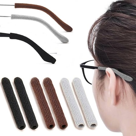 3 par øregrep for briller, myk strikket bomullsarmpute for briller bak øret, sklisikre øregrep for briller, sklisikre øreputer for briller