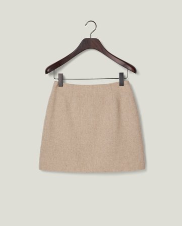 Lexington Kurzer Wollmix-Rock, Beige Melange