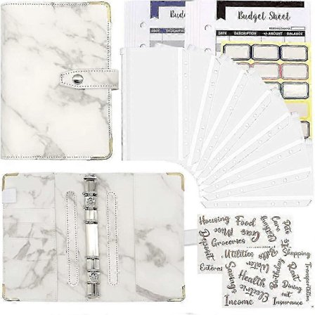 A6 Budsjettmappe, Med Kontantkonvolutter System, Påfyllbar Budsjettplanlegger Organizer, For Kontantbudsjett
