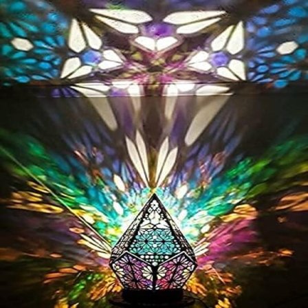 Hellig Åndelig Mandala Kunst, Marokkansk Stil Lampe 3D Projektion, Øjeblikkelig Fuld Lysstyrke, Alsidig Anvendelse Til Soveværelse Bryllupsfest 