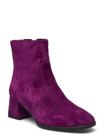 Women Boots Shoes Boots Ankle Boots Ankle Boot - Heel Lilla Tamaris*Betinget Tilbud