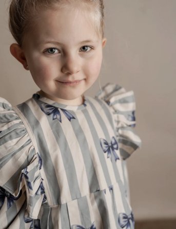 Hanevild Bow Dress - Blue - 110