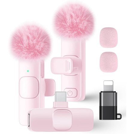 Trådløs mikrofon 2 stk. Lavalier-mikrofon Trådløs Bluetooth-mikrofon Lavalier-mikrofon for alle telefoner Lavalier-mikrofoner Plug & Play