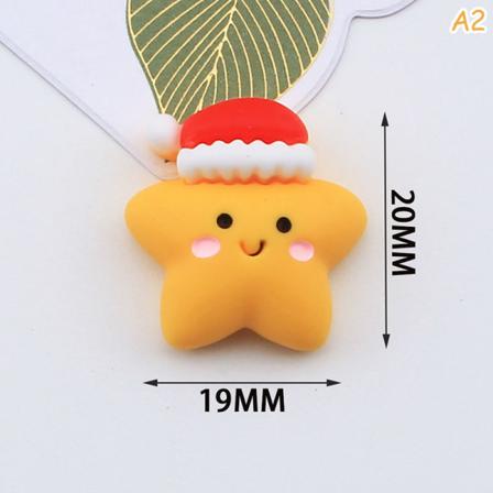 5 St Julharts Flatback Cabochon Snowman Santa Claus Hai