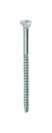 Grabber 166601 Sokkelskrue 17JD-VIT, 3,8 x 42 mm, 100-pakning, Innfesting
