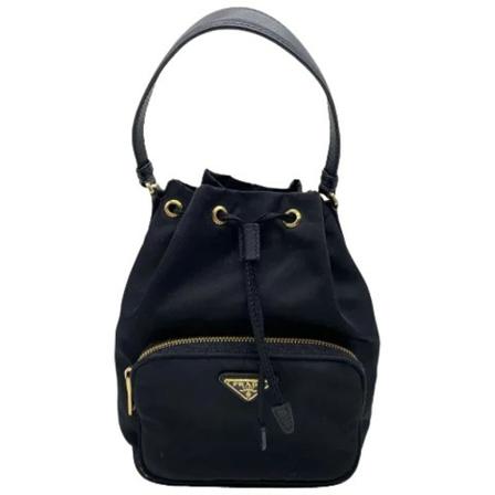 Prada Vintage, Pre-owned Nylon handbags Blauw, Dames, Maat:ONE Size