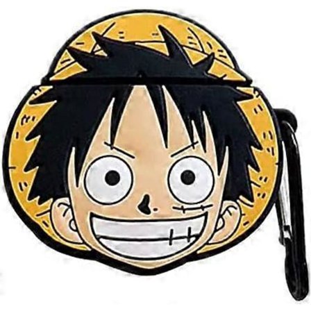 AirPods 1/2-fodral, Kreativ ONE Piece Karaktär Hatt Monkey D. Luffy AirPods-fodral, Snygg Silikon Hörlurskyddsskinn för AirPods 1/2 +Krok