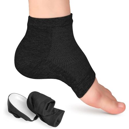 Hævende Kileindersål Strømper Usynlige Silikone Højdeforøgelse Strømper Hælpude Indlæg til Plantar Fasciitis Smertelindring og Gangkorrektion Sort 3.