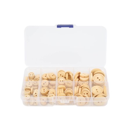 100 stk. Træknapper Unikt Design Naturlige Holdbare Robuste Sikre Komfortable Runde Træknapper Burlywood