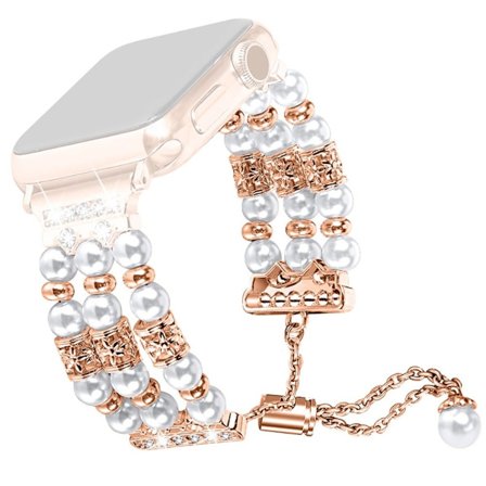 Samsung Galaxy Watch 5 / 3 (41mm) tekohelmi strassikoristeinen koristeellinen kelloranneke - Ruusukulta