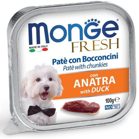 Monge Fresh Paté Bocconcini Con Anatra Cibo Umido Per Cani Adulti