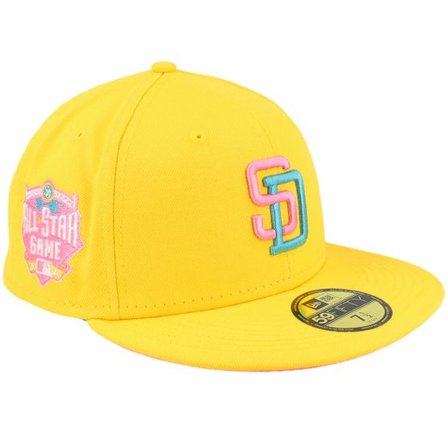 New Era - MLB Gul fitted Keps - San Diego Padres 59FIFTY Yellow/Pink Fitted @ Hatstore