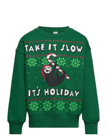 Sweatshirt Sky Christmas Uni Svetari Collegepaita Vihreä Lindex