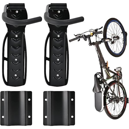 2-pack cykelväggfäste med däckbricka cykelkrok cykelställ för garage cykelhållare cykelhängare förvaring vertikal cykelkrok för inomhus, garage
